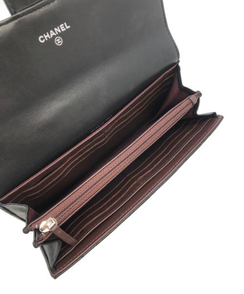 CHANEL（シャネル）CHANEL (シャネル) マトラッセ クラシック ロング フラップウォレット ブラックの古着・服飾アイテム