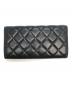 CHANEL (シャネル) マトラッセ クラシック ロング フラップウォレット ブラック：90000円
