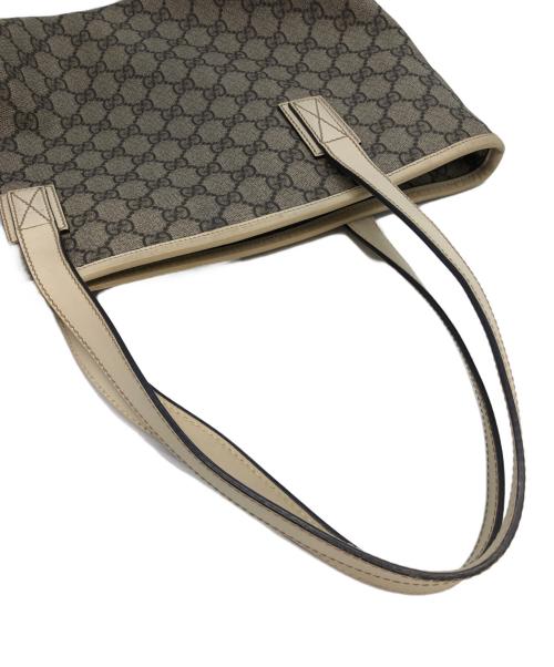 GUCCI（グッチ）GUCCI (グッチ) GGスプリーム　ハンドバッグ ブラウン×アイボリーの古着・服飾アイテム