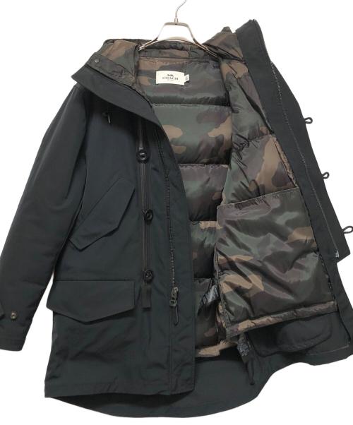 COACH（コーチ）COACH (コーチ) ダウンライナー付ミリタリーコート ブラック サイズ:SIZE XSの古着・服飾アイテム