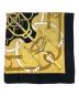 中古・古着 HERMES (エルメス) シルクスカーフ ゴールド×ブラック：7000円