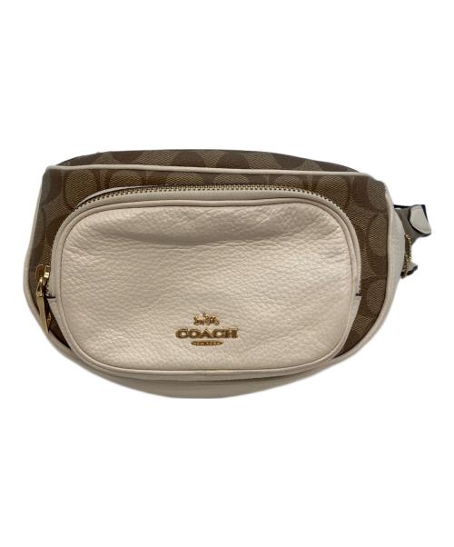 COACH（コーチ）COACH (コーチ) ボディバッグ ブラウン×ホワイトの古着・服飾アイテム