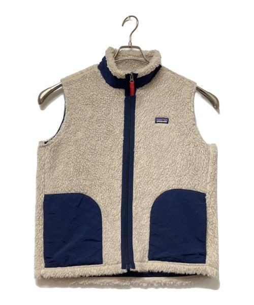 Patagonia（パタゴニア）Patagonia (パタゴニア) ボアベスト ホワイト×ネイビー サイズ:XLの古着・服飾アイテム