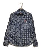 Hysteric Glamourヒステリックグラマー）の古着「長袖シャツ」｜ブルー×ホワイト