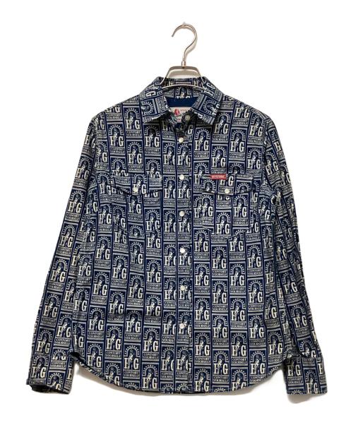Hysteric Glamour（ヒステリックグラマー）Hysteric Glamour (ヒステリックグラマー) 長袖シャツ ブルー×ホワイト サイズ:SIZE Sの古着・服飾アイテム