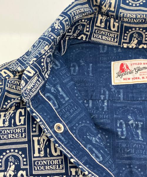 Hysteric Glamour（ヒステリックグラマー）Hysteric Glamour (ヒステリックグラマー) 長袖シャツ ブルー×ホワイト サイズ:SIZE Sの古着・服飾アイテム