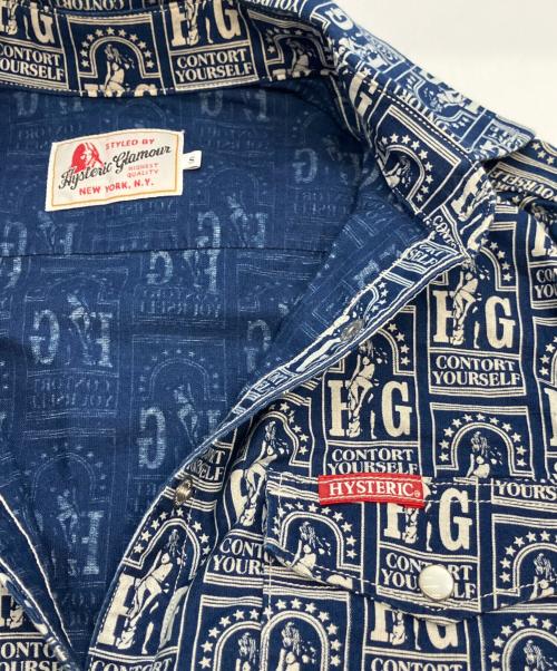 Hysteric Glamour（ヒステリックグラマー）Hysteric Glamour (ヒステリックグラマー) 長袖シャツ ブルー×ホワイト サイズ:SIZE Sの古着・服飾アイテム