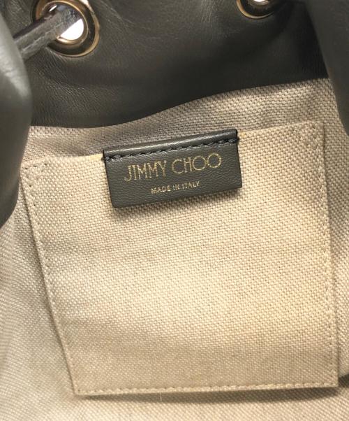 JIMMY CHOO（ジミーチュウ）JIMMY CHOO (ジミーチュウ) 巾着ショルダーバッグ ベージュ×グレーの古着・服飾アイテム