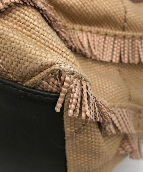 JIMMY CHOO（ジミーチュウ）JIMMY CHOO (ジミーチュウ) 巾着ショルダーバッグ ベージュ×グレーの古着・服飾アイテム
