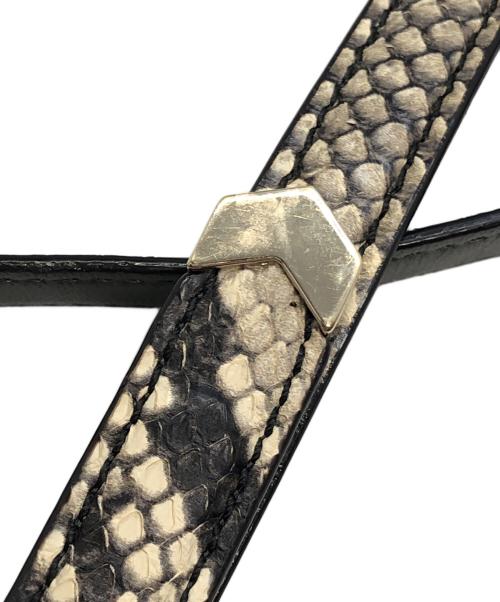 JIMMY CHOO（ジミーチュウ）JIMMY CHOO (ジミーチュウ) 巾着ショルダーバッグ ベージュ×グレーの古着・服飾アイテム