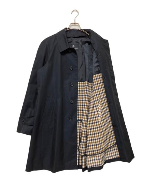 Aquascutum（アクアスキュータム）Aquascutum (アクアスキュータム) ステンカラーコート ネイビー サイズ:40の古着・服飾アイテム