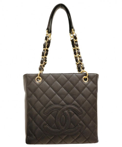 CHANEL（シャネル）CHANEL (シャネル) PSTトートバッグ ブラック×ゴールドの古着・服飾アイテム