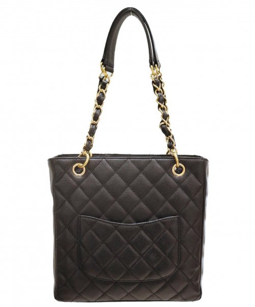 CHANEL（シャネル）CHANEL (シャネル) PSTトートバッグ ブラック×ゴールドの古着・服飾アイテム