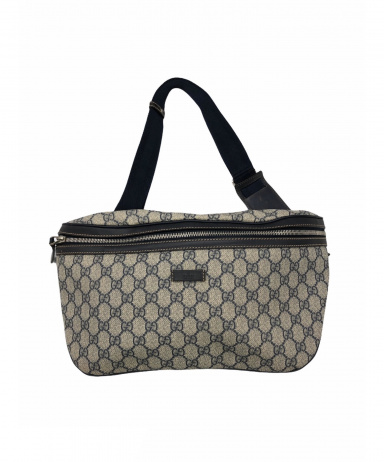 中古・古着通販】GUCCI (グッチ) ボディーバッグ ネイビー×グレー GG