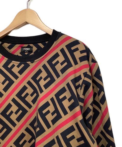 FENDI（フェンディ）FENDI (フェンディ) ズッカ柄スウェット ブラウン サイズ:XLの古着・服飾アイテム