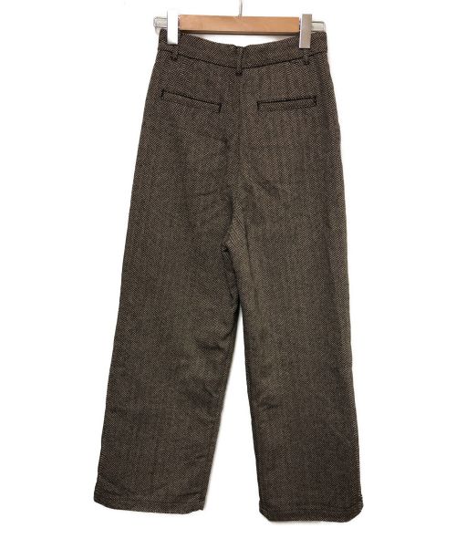 FREAK'S STORE（フリークスストア）FREAK'S STORE (フリークスストア) ノーカラーヘリンボーンツイードセットアップ ブラウン サイズ:Sの古着・服飾アイテム