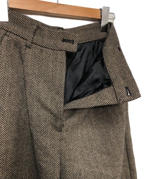 FREAK'S STORE（フリークスストア）FREAK'S STORE (フリークスストア) ノーカラーヘリンボーンツイードセットアップ ブラウン サイズ:Sの古着・服飾アイテム