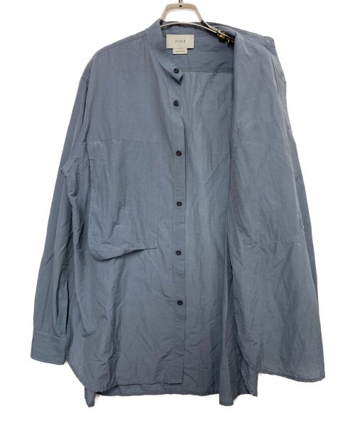 YOKE（ヨーク）YOKE (ヨーク) バンドカラーシャツ ネイビー サイズ:SIZE Sの古着・服飾アイテム