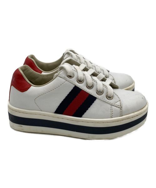 GUCCI（グッチ）GUCCI (グッチ) ローカットスニーカー ホワイト サイズ:27の古着・服飾アイテム