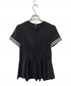 BORDERS at BALCONYボーダーズアットバルコニー）の古着「ボーダー切替カットソー」｜ブラック