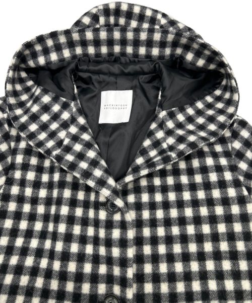 MACKINTOSH PHILOSOPHY（マッキントッシュ フィロソフィー）MACKINTOSH PHILOSOPHY (マッキントッシュフィロソフィー) ウールフーデッドコート グレー×ホワイト サイズ:SIZE Sの古着・服飾アイテム