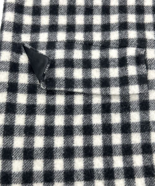 MACKINTOSH PHILOSOPHY（マッキントッシュ フィロソフィー）MACKINTOSH PHILOSOPHY (マッキントッシュフィロソフィー) ウールフーデッドコート グレー×ホワイト サイズ:SIZE Sの古着・服飾アイテム