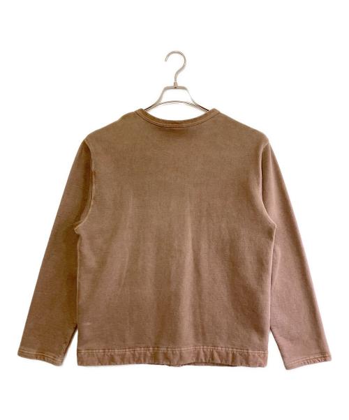 good on（グッドオン）good on (グッドオン) ピグメント加工クルーネックスウェットカーディガン ブラウン サイズ:Mの古着・服飾アイテム
