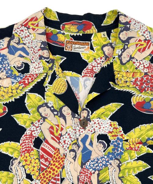 Sun Surf（サンサーフ）Sun Surf (サンサーフ) アロハシャツ ブラック×イエロー サイズ:SIZE Sの古着・服飾アイテム