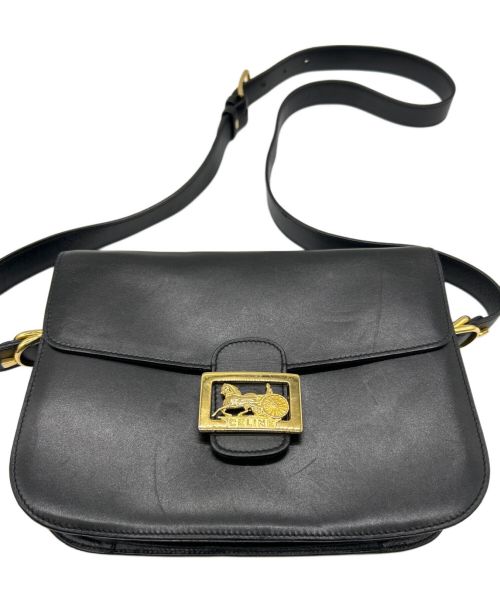CELINE（セリーヌ）CELINE (セリーヌ) ホースキャリッジ レザー ブラックの古着・服飾アイテム