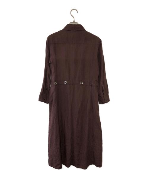 MaxMara（マックスマーラ）MaxMara (マックスマーラ) リネンラップワンピース ブラウン サイズ:Lの古着・服飾アイテム