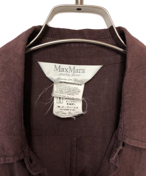 MaxMara（マックスマーラ）MaxMara (マックスマーラ) リネンラップワンピース ブラウン サイズ:Lの古着・服飾アイテム