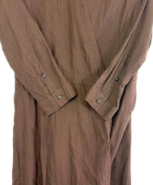 MaxMara（マックスマーラ）MaxMara (マックスマーラ) リネンラップワンピース ブラウン サイズ:Lの古着・服飾アイテム