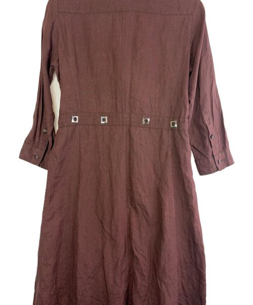 MaxMara（マックスマーラ）MaxMara (マックスマーラ) リネンラップワンピース ブラウン サイズ:Lの古着・服飾アイテム