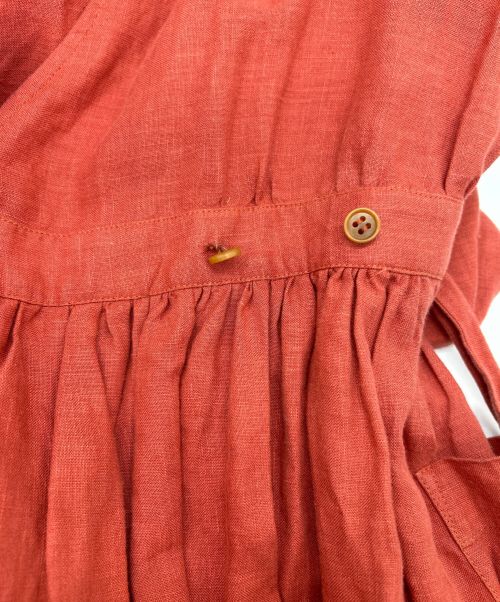 TSURU by MARIKO OIKAWA（ツルバイマリコオイカワ）TSURU by MARIKO OIKAWA (ツルバイマリコオイカワ) カシュクールリネンワンピース レッド サイズ:SIZE Freeの古着・服飾アイテム