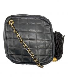 CHANEL（シャネル）の古着「フリンジチェーンショルダーバッグ」｜ブラック