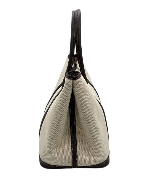 HERMES（エルメス）HERMES (エルメス) ガーデンパーティーPM アイボリー×ブラウンの古着・服飾アイテム