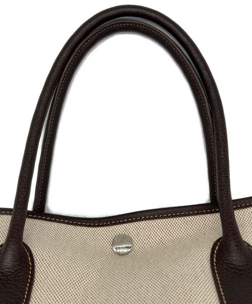 HERMES（エルメス）HERMES (エルメス) ガーデンパーティーPM アイボリー×ブラウンの古着・服飾アイテム