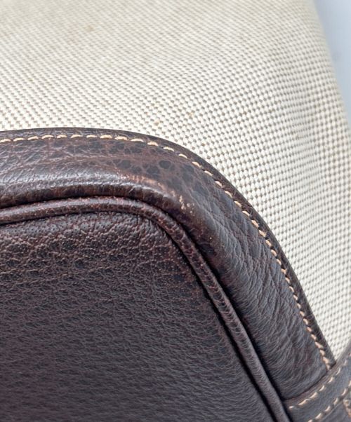 HERMES（エルメス）HERMES (エルメス) ガーデンパーティーPM アイボリー×ブラウンの古着・服飾アイテム