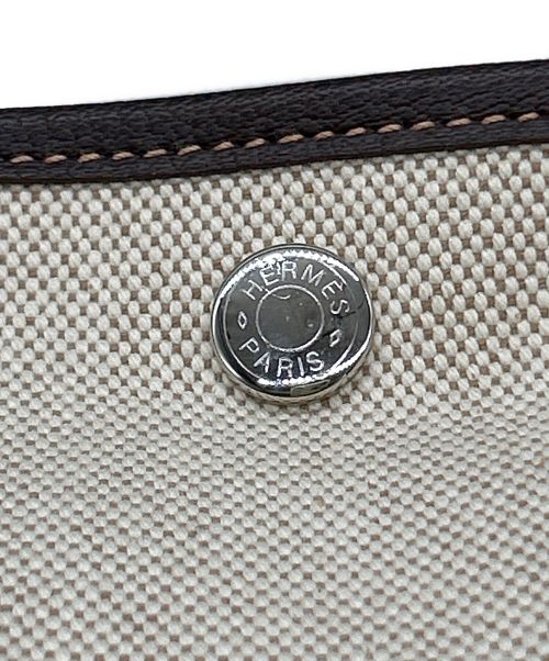 HERMES（エルメス）HERMES (エルメス) ガーデンパーティーPM アイボリー×ブラウンの古着・服飾アイテム