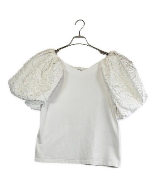 CADUNE（カデュネ）CADUNE (カデュネ) ボリュームスリーブ切替トップス ホワイト サイズ:SIZE Mの古着・服飾アイテム