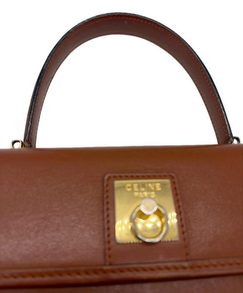 CELINE（セリーヌ）CELINE (セリーヌ) レザーハンドバッグ ブラウンの古着・服飾アイテム