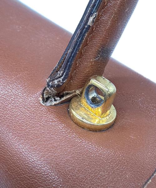 CELINE（セリーヌ）CELINE (セリーヌ) レザーハンドバッグ ブラウンの古着・服飾アイテム