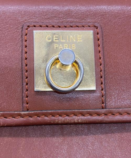 CELINE（セリーヌ）CELINE (セリーヌ) レザーハンドバッグ ブラウンの古着・服飾アイテム