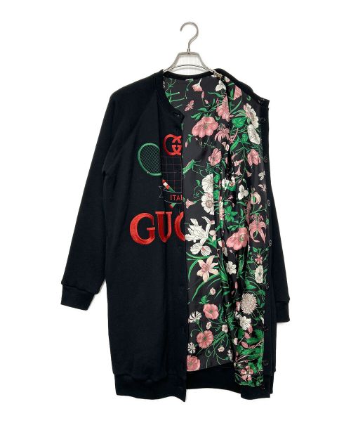 GUCCI（グッチ）GUCCI (グッチ) リバーシブルロングカーディガン ブラック サイズ:SIZE XSの古着・服飾アイテム