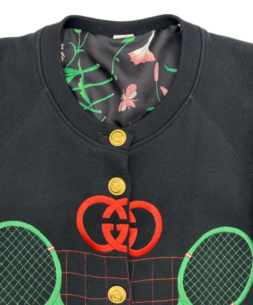 GUCCI（グッチ）GUCCI (グッチ) リバーシブルロングカーディガン ブラック サイズ:SIZE XSの古着・服飾アイテム