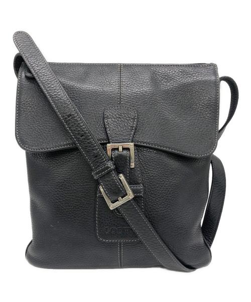 LOEWE（ロエベ）LOEWE (ロエベ) レザーショルダーバッグ ブラックの古着・服飾アイテム