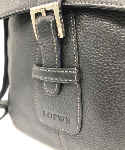 LOEWE（ロエベ）LOEWE (ロエベ) レザーショルダーバッグ ブラックの古着・服飾アイテム