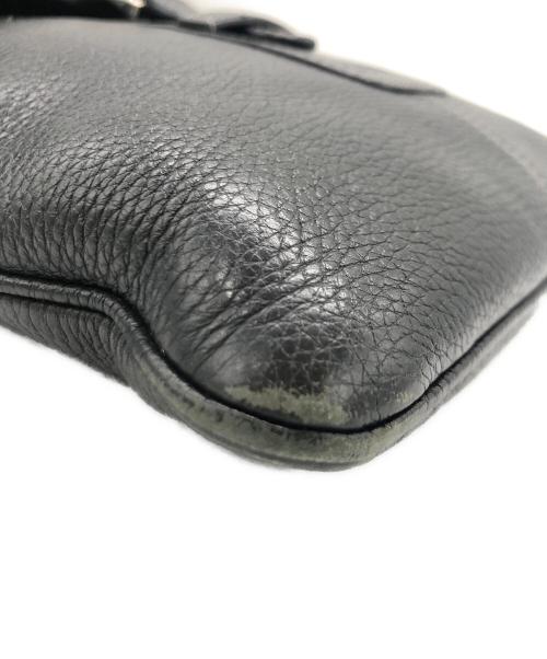 LOEWE（ロエベ）LOEWE (ロエベ) レザーショルダーバッグ ブラックの古着・服飾アイテム