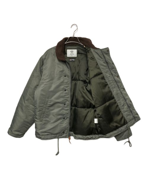 HOUSTON（ヒューストン）HOUSTON (ヒューストン) N-1デッキジャケット グリーン サイズ:Lの古着・服飾アイテム