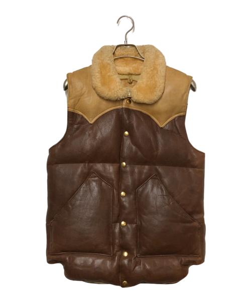 RockyMountainFeatherBed（ロッキーマウンテンフェザーベッド）RockyMountainFeatherBed (ロッキーマウンテンフェザーベッド) 70's LDV オールレザーダウンベスト ブラウン サイズ:38の古着・服飾アイテム